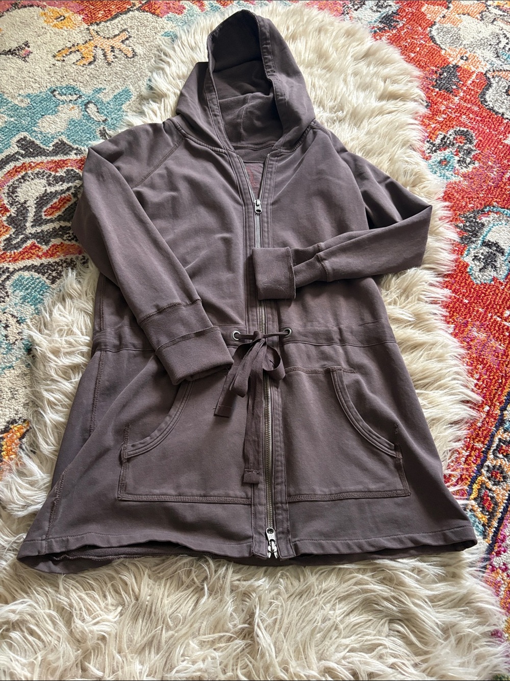 Women's Brown Zip-Front Hooded Drawstring Jacket by Gap SIZE medium 😻🥰❤️